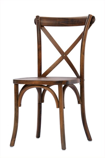Scaun Boho rustic din lemn - maro inchis