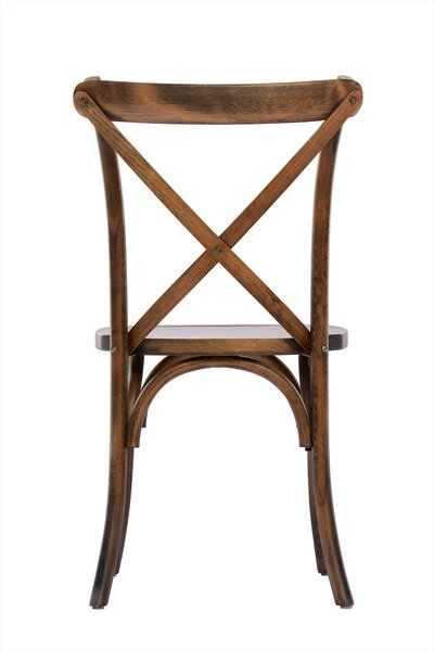 Scaun Boho rustic din lemn - maro inchis