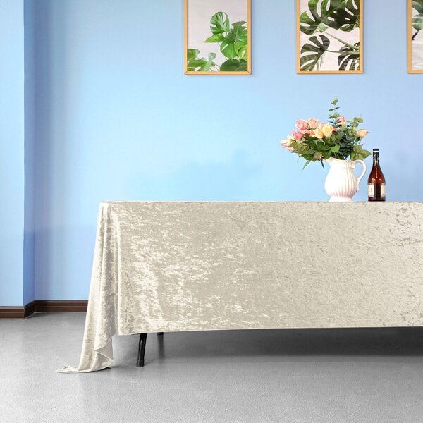 Fata de masa dreptunghiulara bej catifea 280x160cm Catifea