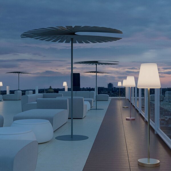 Newgarden Lola Slim 120 lampadar solar antracit, reglabil, Negru, Metal, Lumini solare