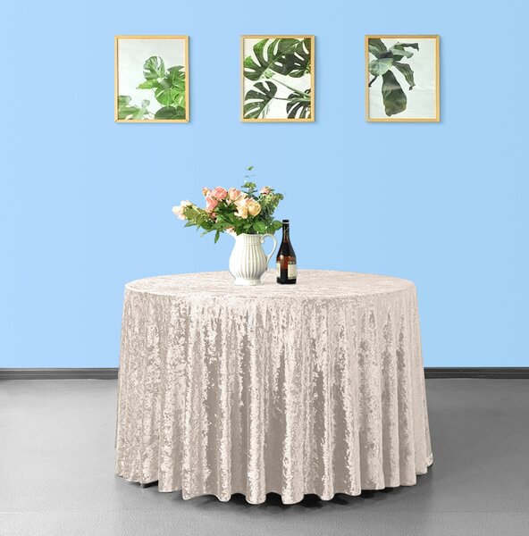 Fata de masa rotunda din catifea bej Fi340cm Velvet