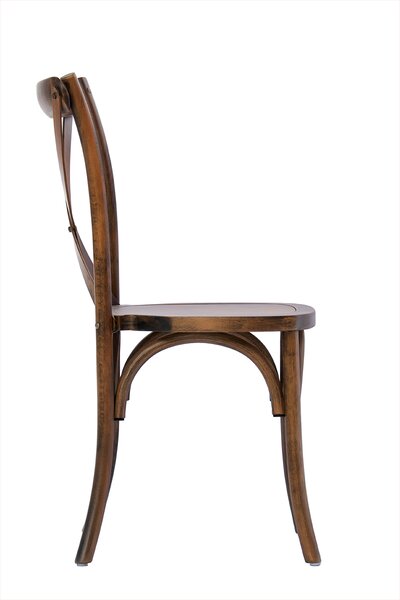 Scaun Boho rustic din lemn - maro inchis