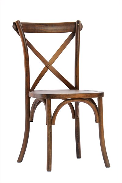 Scaun Boho rustic din lemn - maro inchis