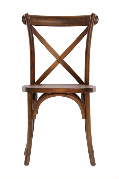 Scaun Boho rustic din lemn - maro inchis