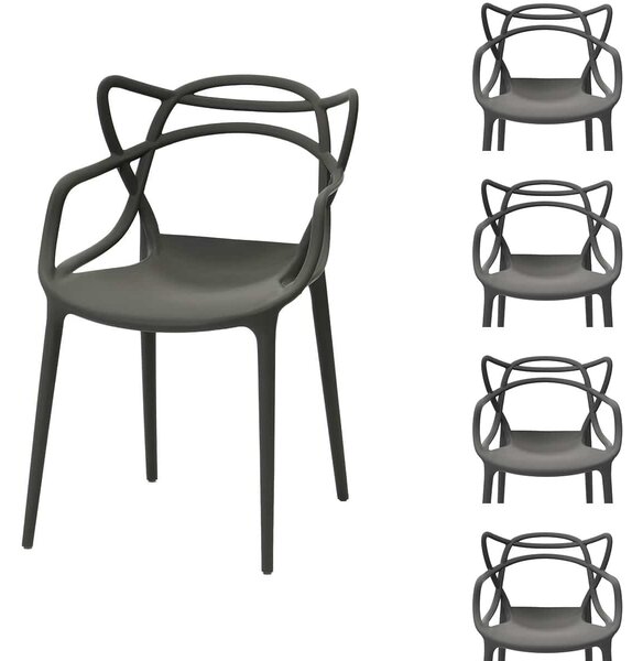 Scaun modern Split – set gri x4