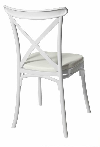 Scaun de bucătărie rustic Boho - alb