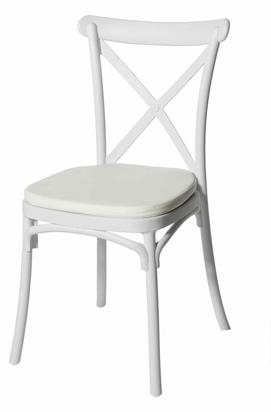 Scaun de bucătărie rustic Boho - alb