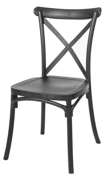 Scaun rustic Boho de bucătărie - negru