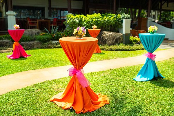 Masă de cocktail catering fi80x110cm albă