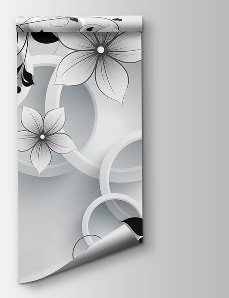 Fototapet Un design floral elegant, cu motive circulare, Fototapet flori 3D, Fototapet populare, u37888 - Tapeko.ro