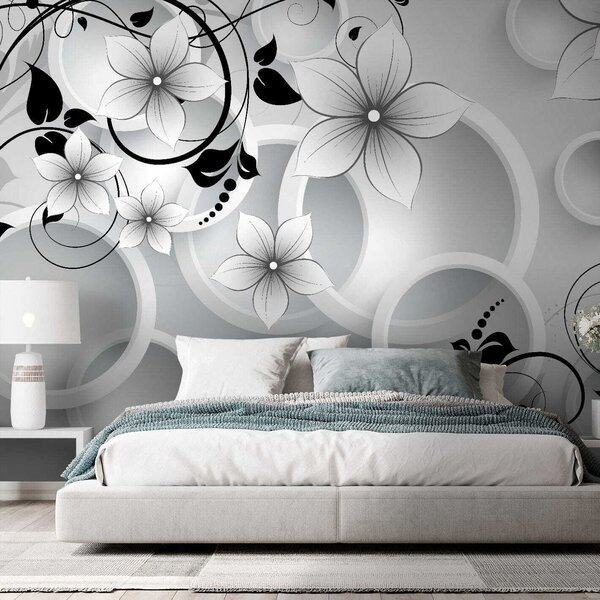 Fototapet Un design floral elegant, cu motive circulare, Fototapet flori 3D, Fototapet populare, u37888 - Tapeko.ro