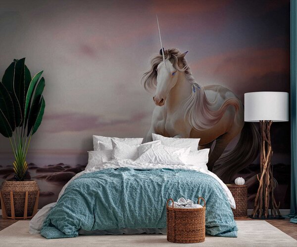 Fototapet Unicorn care rulează pe apă, Fototapet copii, Fototapet populare, u38651 - Tapeko.ro