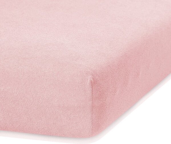 Cearceaf elastic AmeliaHome Ruby, 200 x 80-90 cm, roz deschis