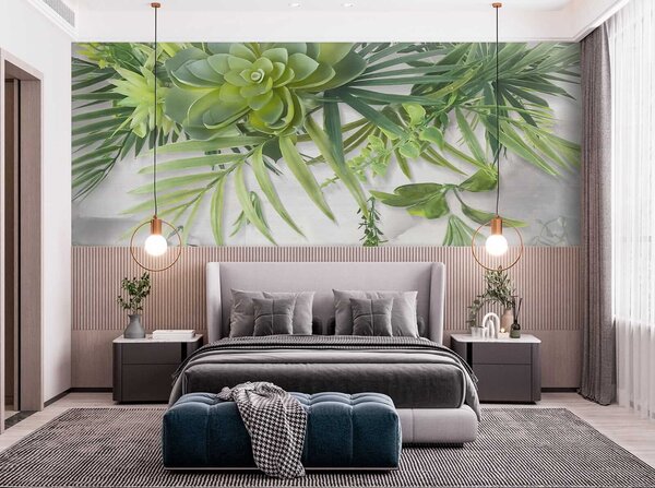 Fototapet Plantă verde cu frunze, Fototapet frunze, Fototapet populare, u42641 - Tapeko.ro