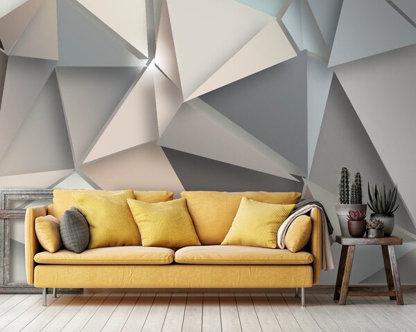 Fototapet Forme geometrice abstracte în culori moi, Fototapet geometric 3D, Fototapet populare, u42871 - Tapeko.ro