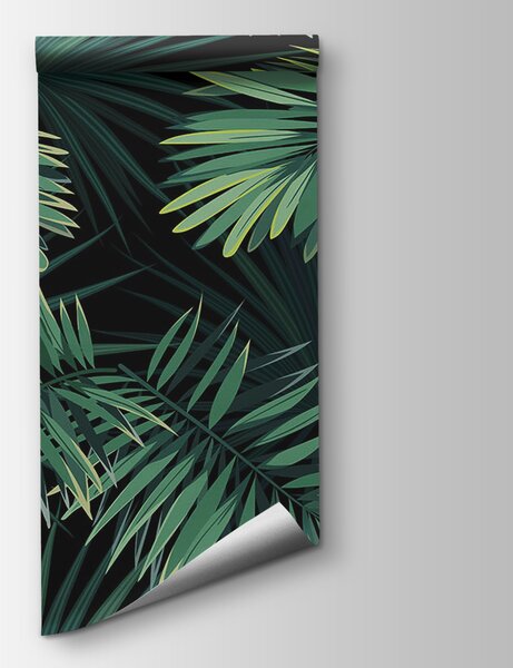 Fototapet Frunze tropicale pe un fundal întunecat, Fototapet 3D, Fototapet populare, u43269 - Tapeko.ro