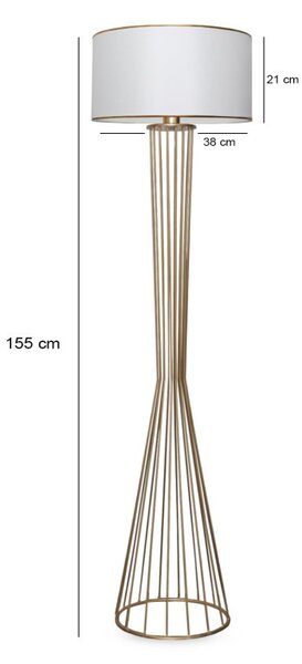 Lampadar AYD-3077 Alb Auriu