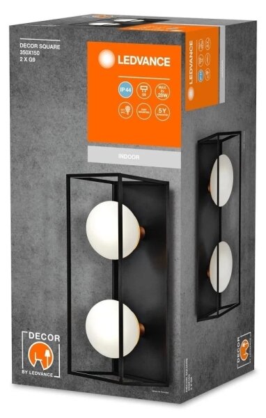 Ledvance - Aplică de exterior DECOR SQUARE, 2xG9/28W/230V, IP44