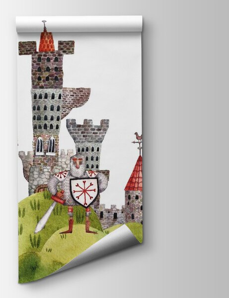 Fototapet Pictură în acuarelă a unui castel, Fototapet copii, Fototapet populare, u46284 - Tapeko.ro