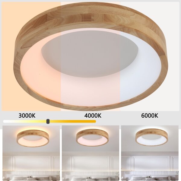 Brilagi-LED Plafonieră FALCON WOOD LED/30W/230V 3000/4000/6000K 45 cm lemn