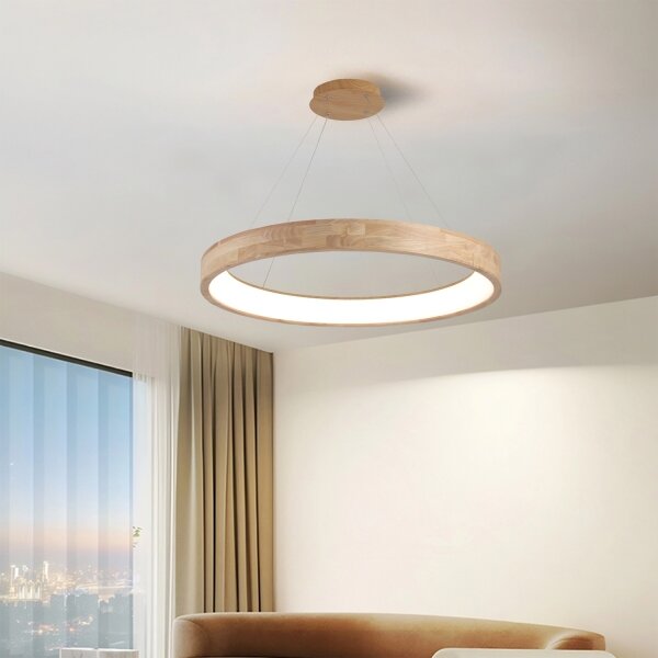 Brilagi - Lustră suspendată pe cablu FALCON WOOD LED/60W/230V 3000/4000/6000K 80 cm din lemn
