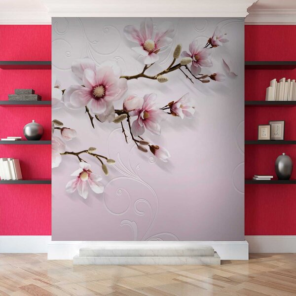 Fototapet Flori delicate pe fundal roz moale, Fototapet designer, Fototapet populare, u47486 - Tapeko.ro