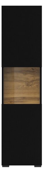 Vitrină Avernic Typ 05 (onyx negru + Stejar wotan). Promo -16%. 1042061