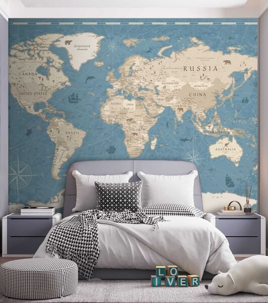 Fototapet Harta lumii, Fototapet copii, Fototapet populare, u50378 - Tapeko.ro