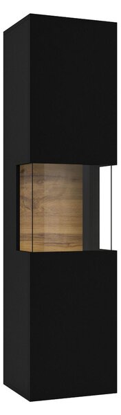 Vitrină Avernic Typ 05 (onyx negru + Stejar wotan). Promo -16%. 1042061