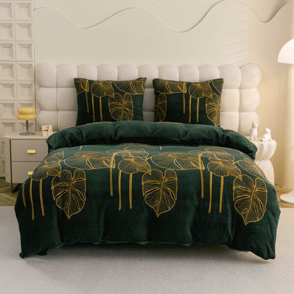 Lenjerie de pat microplus VENECIA verde Dimensiune lenjerie de pat: 70 x 90 cm | 140 x 200 cm