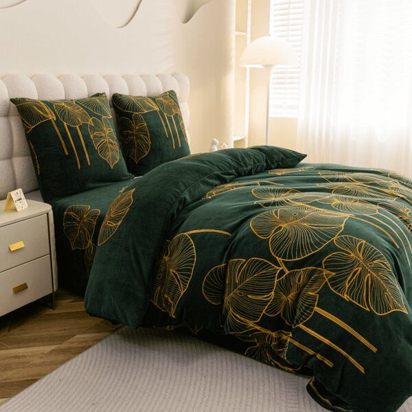 Lenjerie de pat microplus VENECIA verde Dimensiune lenjerie de pat: 70 x 90 cm | 140 x 200 cm