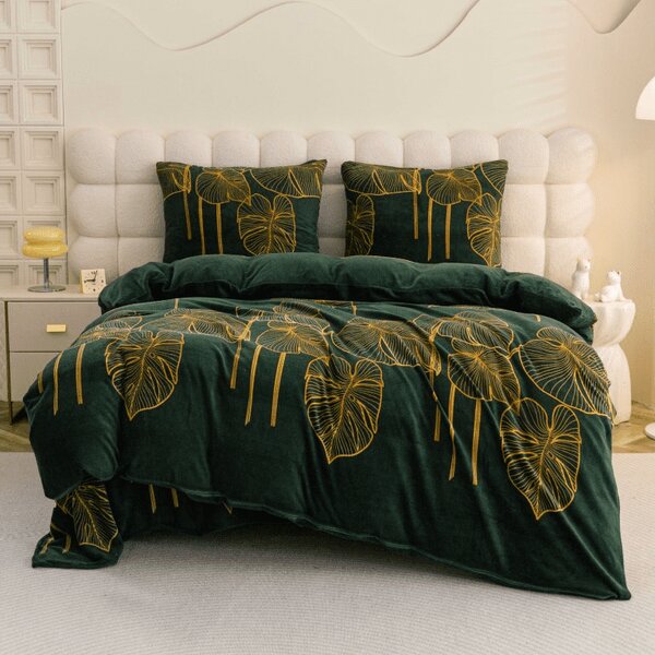 Lenjerie de pat microplus VENECIA verde Dimensiune lenjerie de pat: 70 x 90 cm | 140 x 200 cm