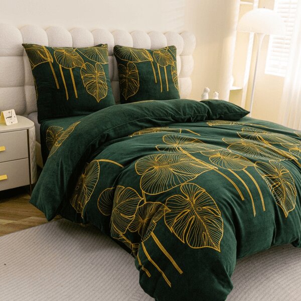 Lenjerie de pat microplus VENECIA verde Dimensiune lenjerie de pat: 70 x 90 cm | 140 x 200 cm