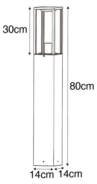 Lampă de podea industrială pentru exterior maro ruginit 80 cm IP44 - Charlois
