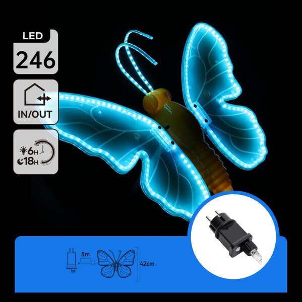 Aigostar - Decorațiune LED de Crăciun pentru exterior 234xLED IP44 fluture albastru