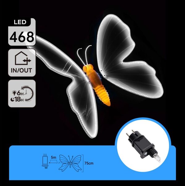 Aigostar - decorațiune LED de Crăciun pentru exterior 504xLED IP44 alb rece fluture