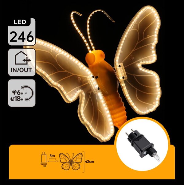 Aigostar - LED Decorațiune de Crăciun pentru exterior 234xLED IP44 alb cald fluture