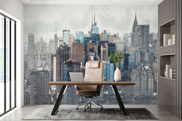 Fototapet Linia orizontului orașului cu multe clădiri înalte, Fototapet designer, Fototapet populare, u51081 - Tapeko.ro