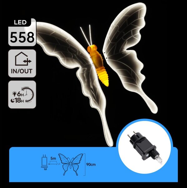 Aigostar - LED decorațiune de Crăciun pentru exterior 564xLED IP44 alb rece fluture