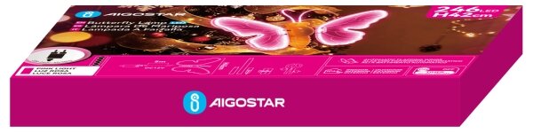 Aigostar - LED decorațiune de Crăciun pentru exterior 234xLED IP44 fluture roz