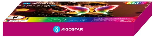 Aigostar - Decorațiune LED de exterior pentru Crăciun 306xLED IP44 fluture multicolor