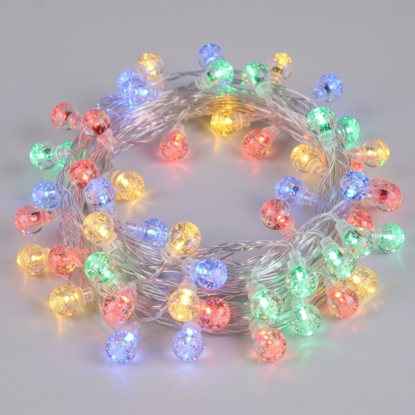 Aigostar - Ghirlandă de Crăciun pentru exterior cu 25 LED, 8 funcții, 3xAA, 2,8 m, IP44, multicoloră