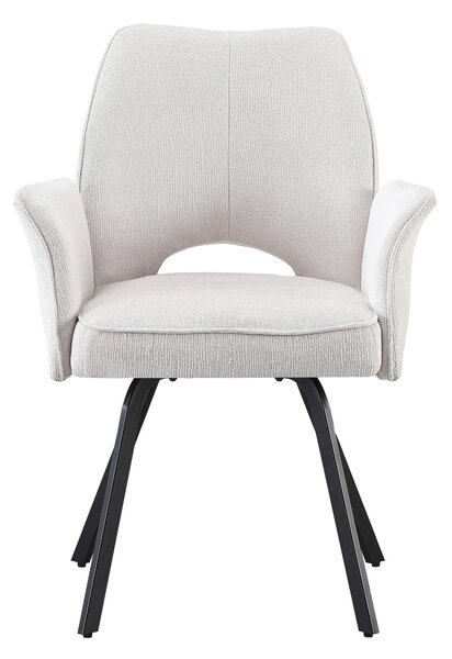 MAZZONI EXPORT TULIP Bej Deschis (material textil UF980-02) - SCAUN MODERN TAPIȚAT CU COTIERE PENTRU SUFRAGERIE/LIVING/BIROU LOFT