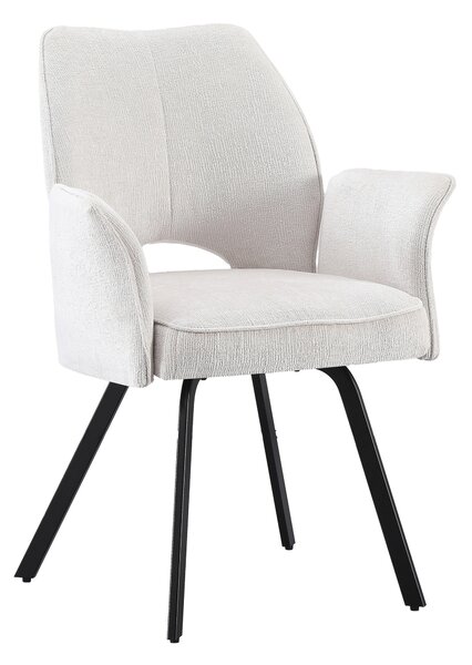 MAZZONI EXPORT TULIP Bej Deschis (material textil UF980-02) - SCAUN MODERN TAPIȚAT CU COTIERE PENTRU SUFRAGERIE/LIVING/BIROU LOFT