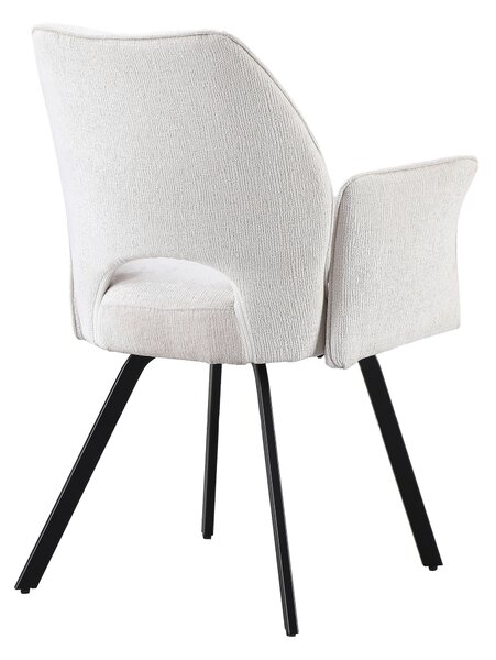 MAZZONI EXPORT TULIP Bej Deschis (material textil UF980-02) - SCAUN MODERN TAPIȚAT CU COTIERE PENTRU SUFRAGERIE/LIVING/BIROU LOFT
