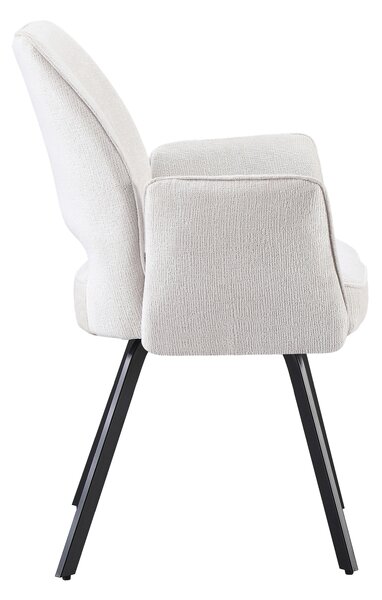 MAZZONI EXPORT TULIP Bej Deschis (material textil UF980-02) - SCAUN MODERN TAPIȚAT CU COTIERE PENTRU SUFRAGERIE/LIVING/BIROU LOFT