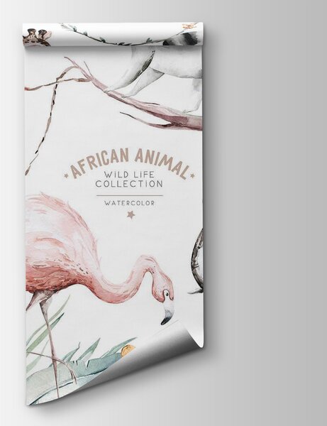 Fototapet Acuarelă ilustrare de animale și plante, Fototapet copii, Fototapet populare, u53071 - Tapeko.ro