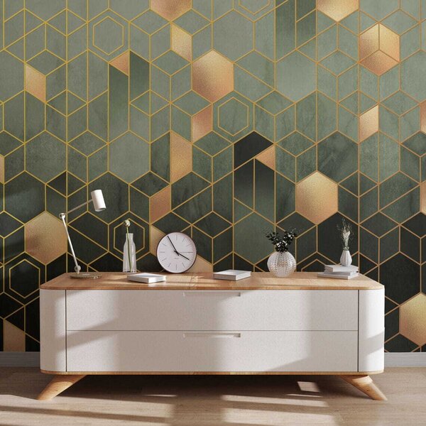 Fototapet Model geometric cu accente metalice, Populare fototapet, Populare fototapet, u53261 - Muralas.ro