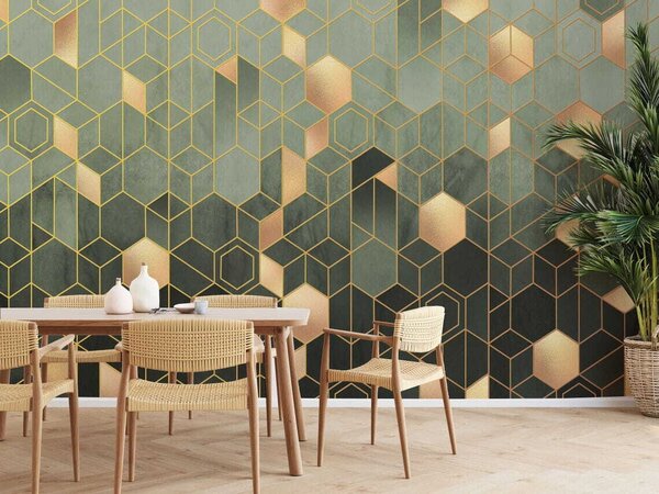 Fototapet Model geometric cu accente metalice, Populare fototapet, Populare fototapet, u53261 - Muralas.ro