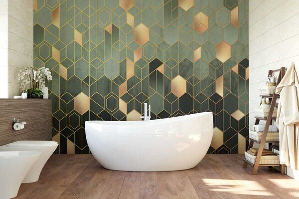 Fototapet Model geometric cu accente metalice, Populare fototapet, Populare fototapet, u53261 - Muralas.ro